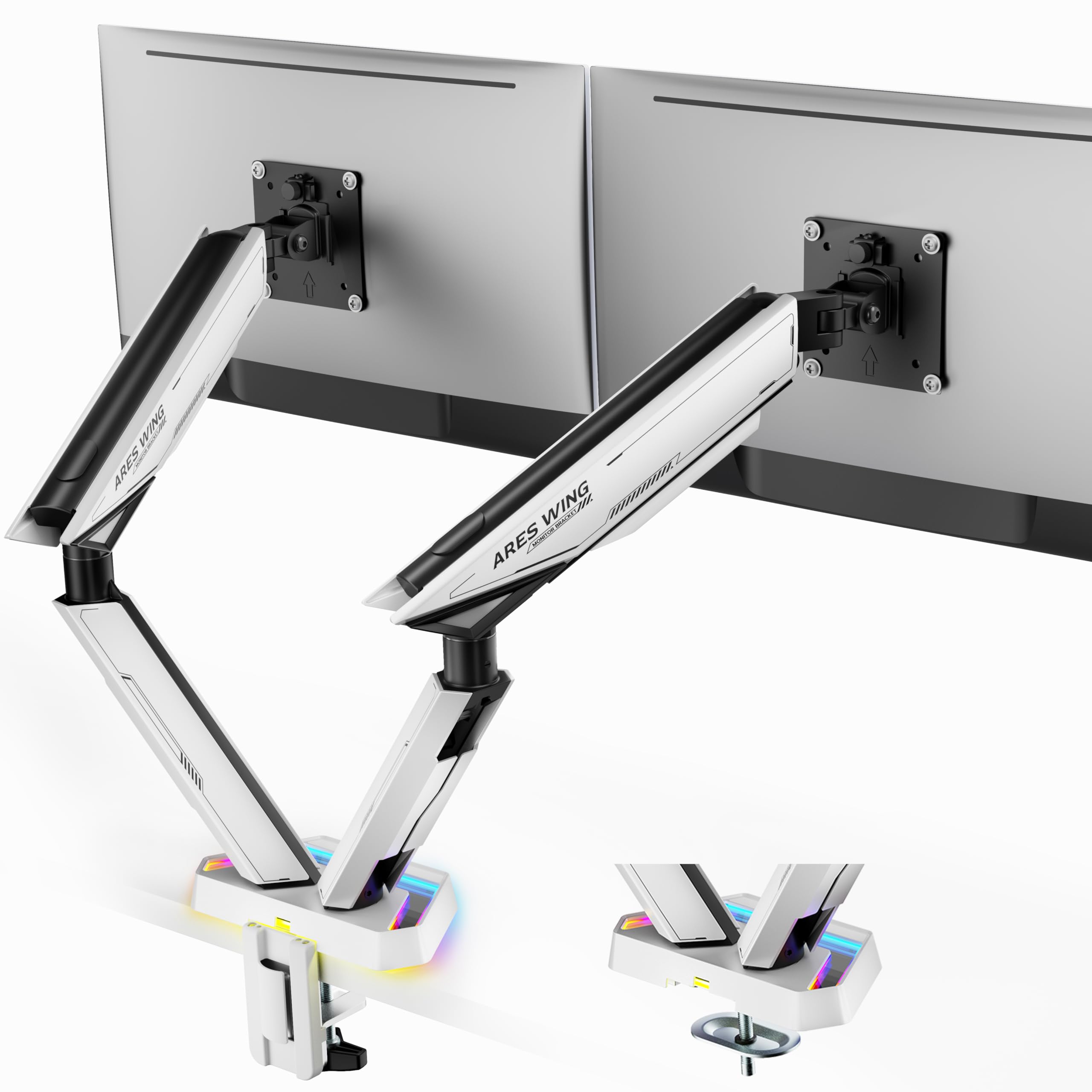 Amazon.com: ARES WING RGB Dual Monitor Arm for 17-38